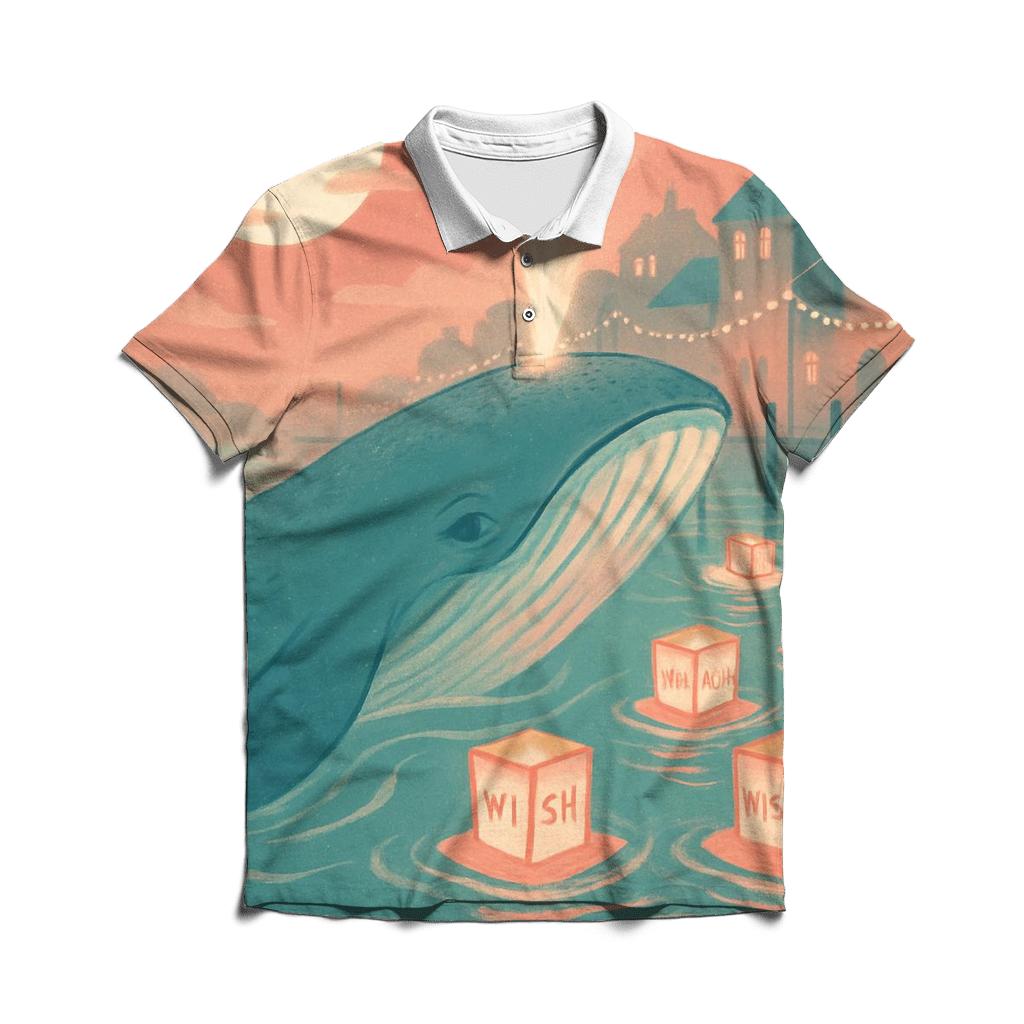 Lantern Whale Harbormaster embroidered polo tops