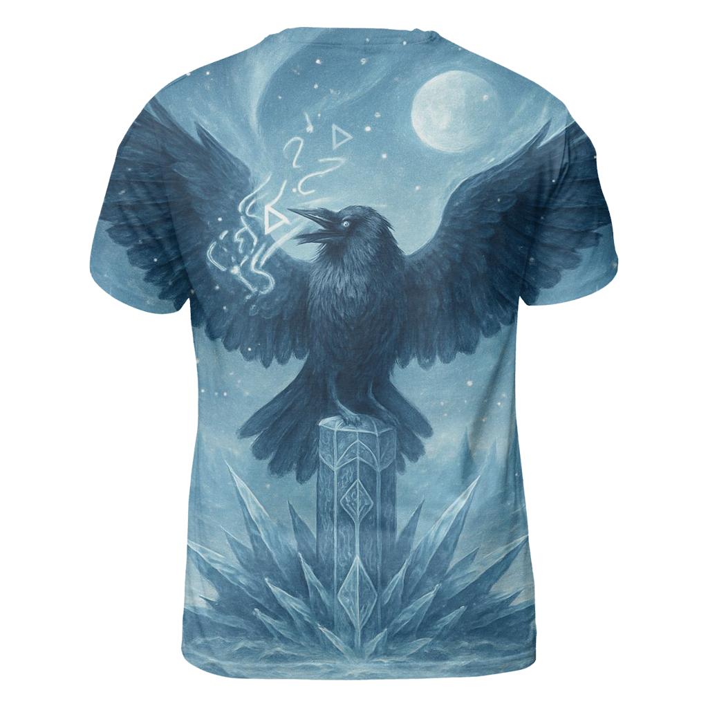 Glacial Oracle Raven artistic all-over print tops