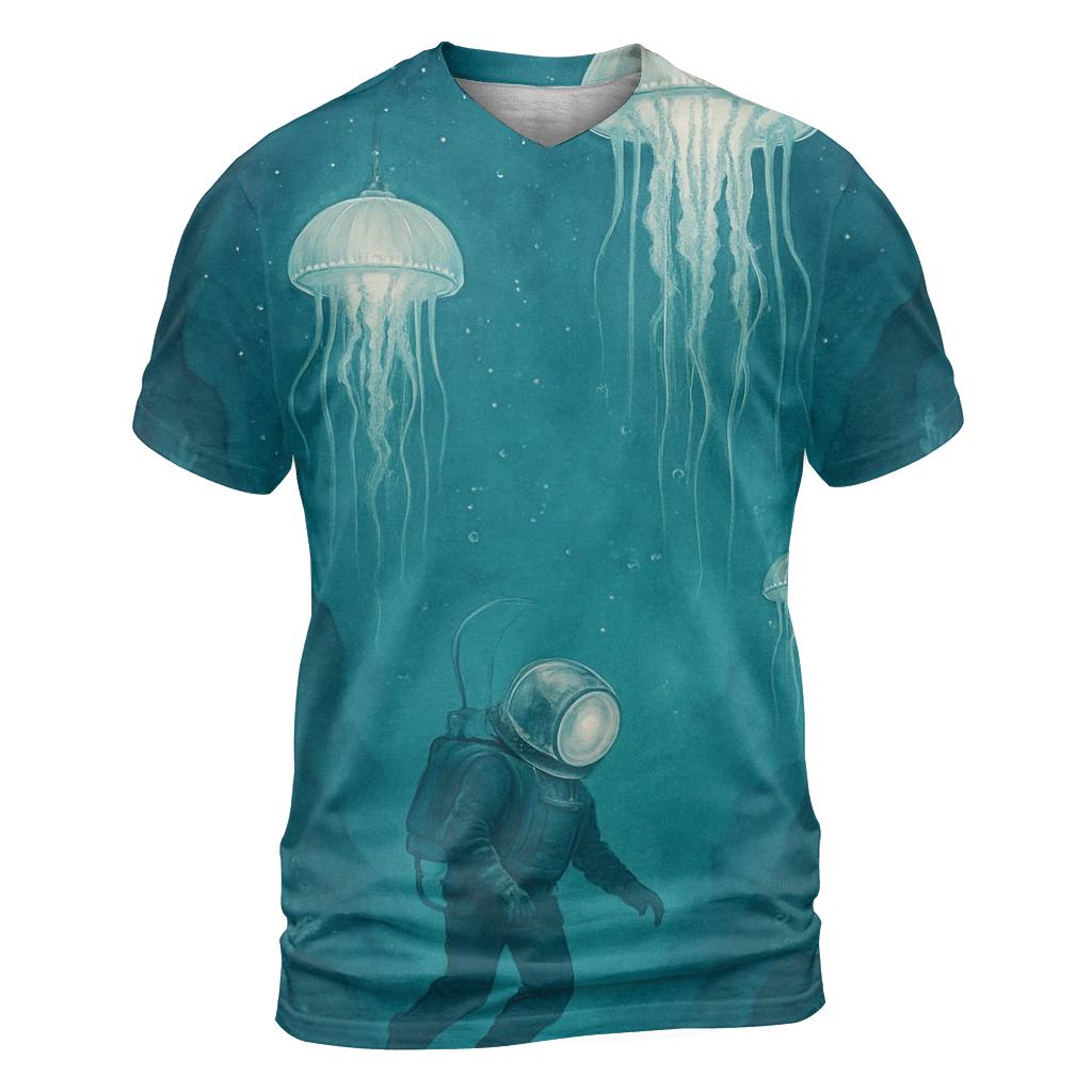 Aurora Glass Diver vibrant all-over design tees