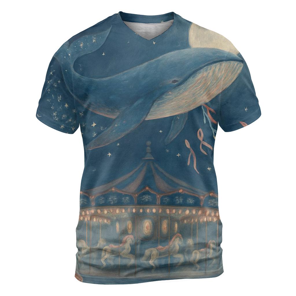 Midnight Carousel Whale trendy printed shirt styles