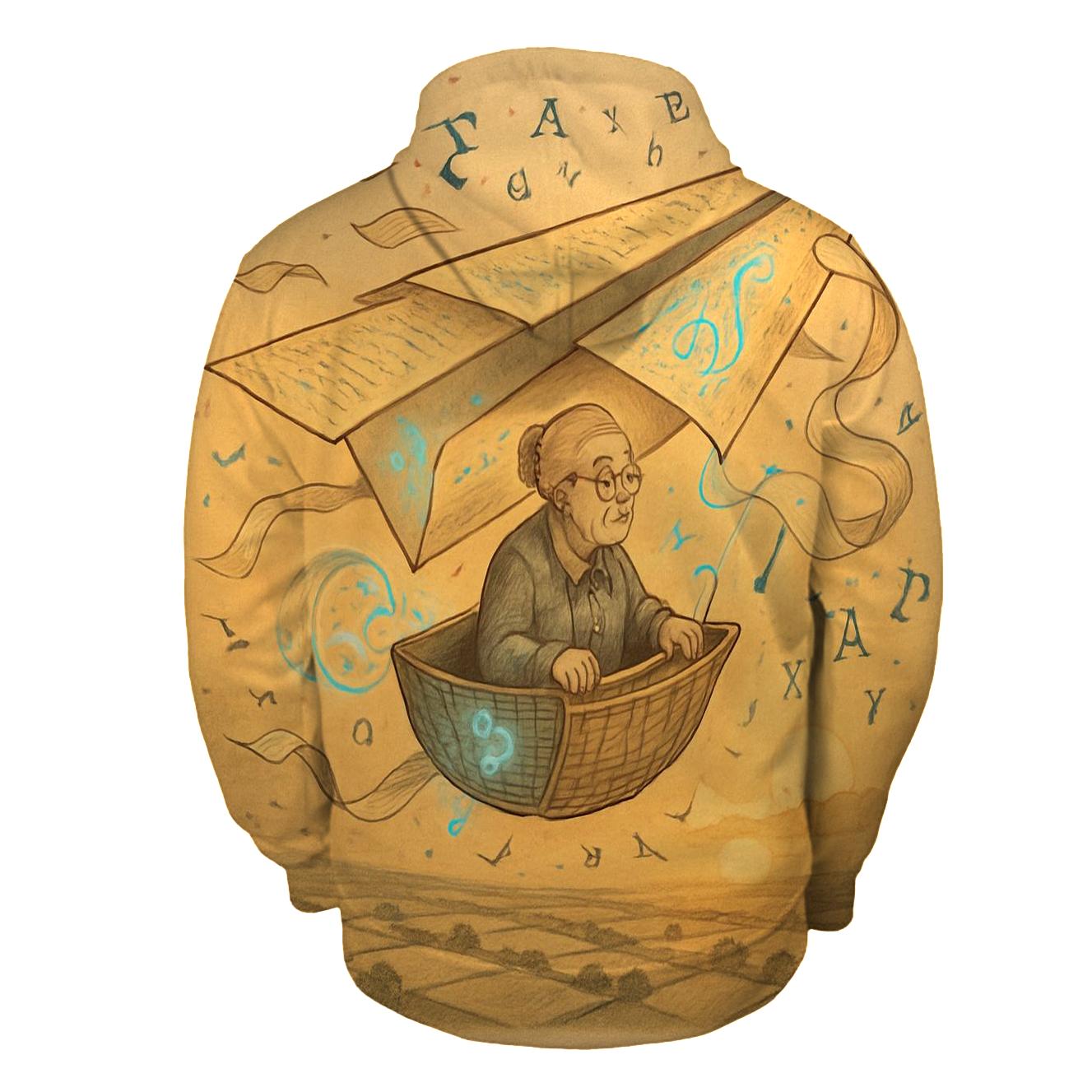 Paper Airship Librarian printed hoodies