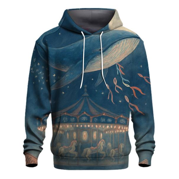 Midnight Carousel Whale printed hoodies