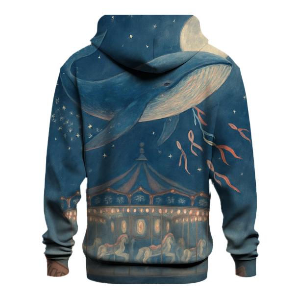Midnight Carousel Whale printed hoodies
