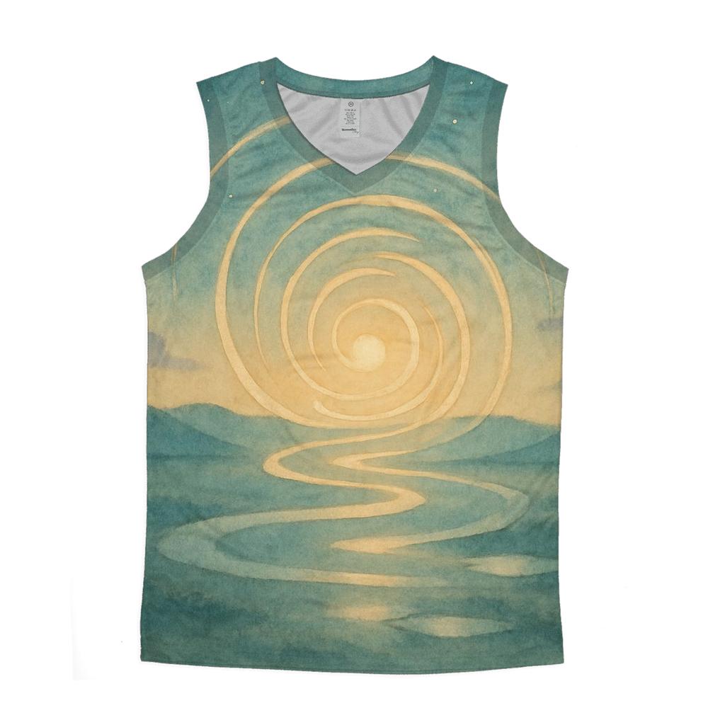 Luminous Pathways graphic print tank tops