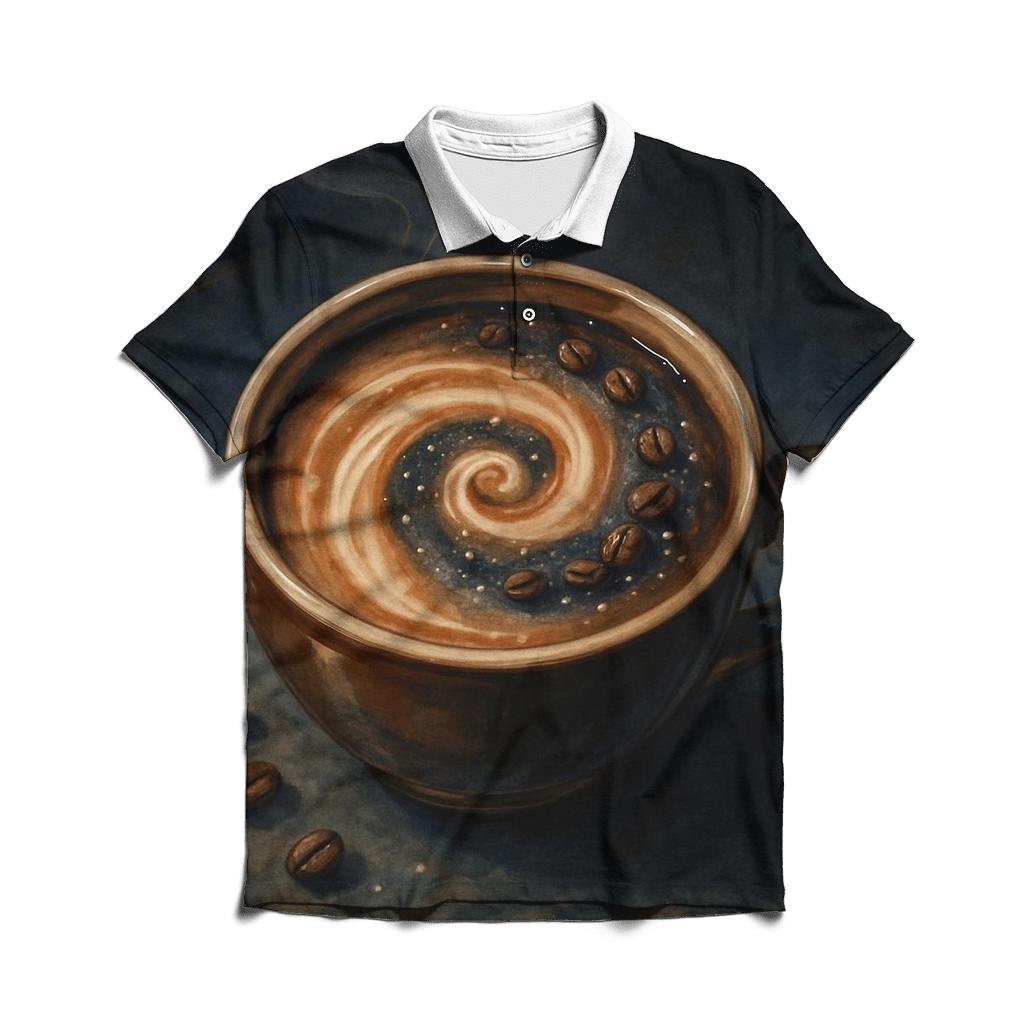 Midnight Latte Bloom custom polo shirts