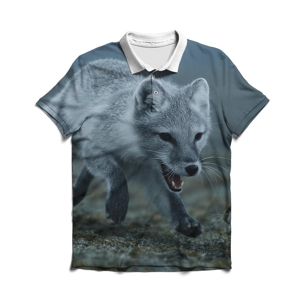 Tundra Lunge Arctic Fox custom polo shirts