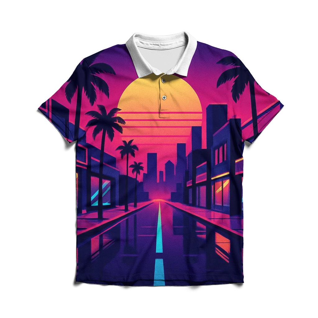 Midnight Neon Boulevard classic pique polos