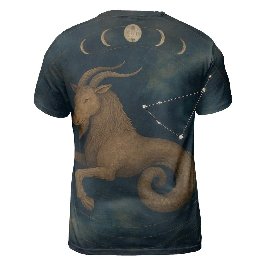 Capricorn Mountain Goat Nebula Map creative print fashion shirts