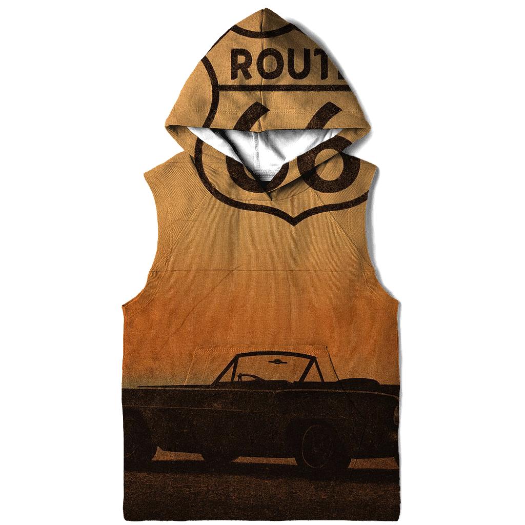 Route 66 Sunset Travel Poster embroidered hoodies