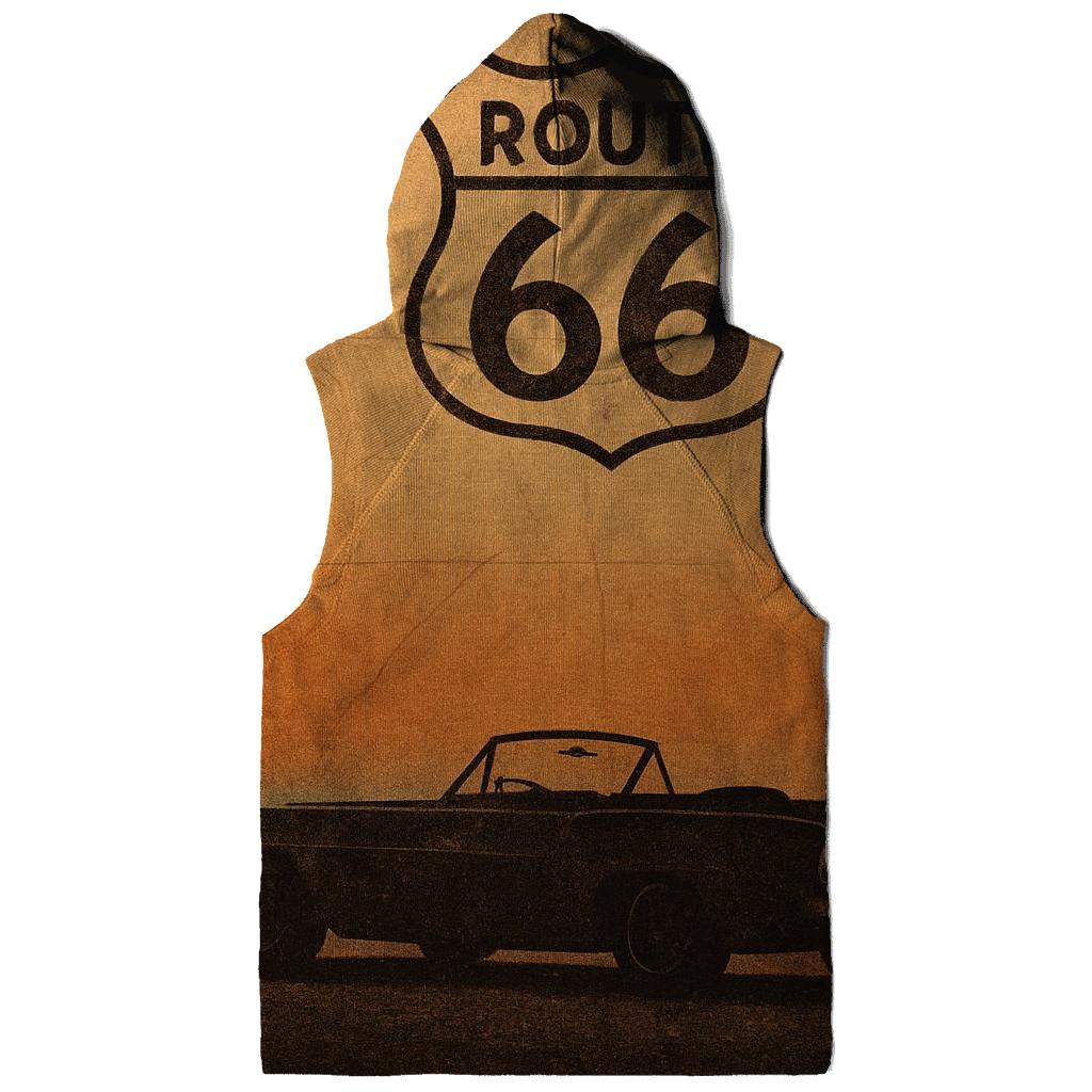 Route 66 Sunset Travel Poster embroidered hoodies