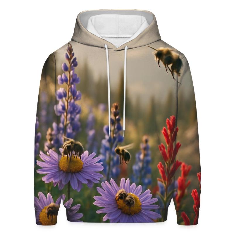 Mountain Meadow Pollinators Study designer hoodies