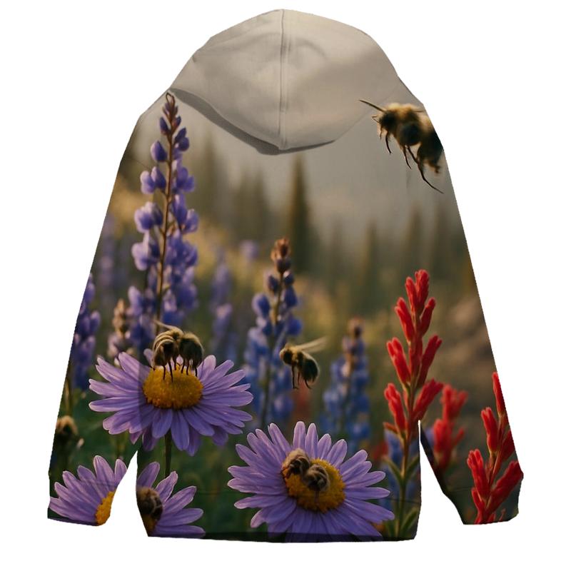 Mountain Meadow Pollinators Study designer hoodies