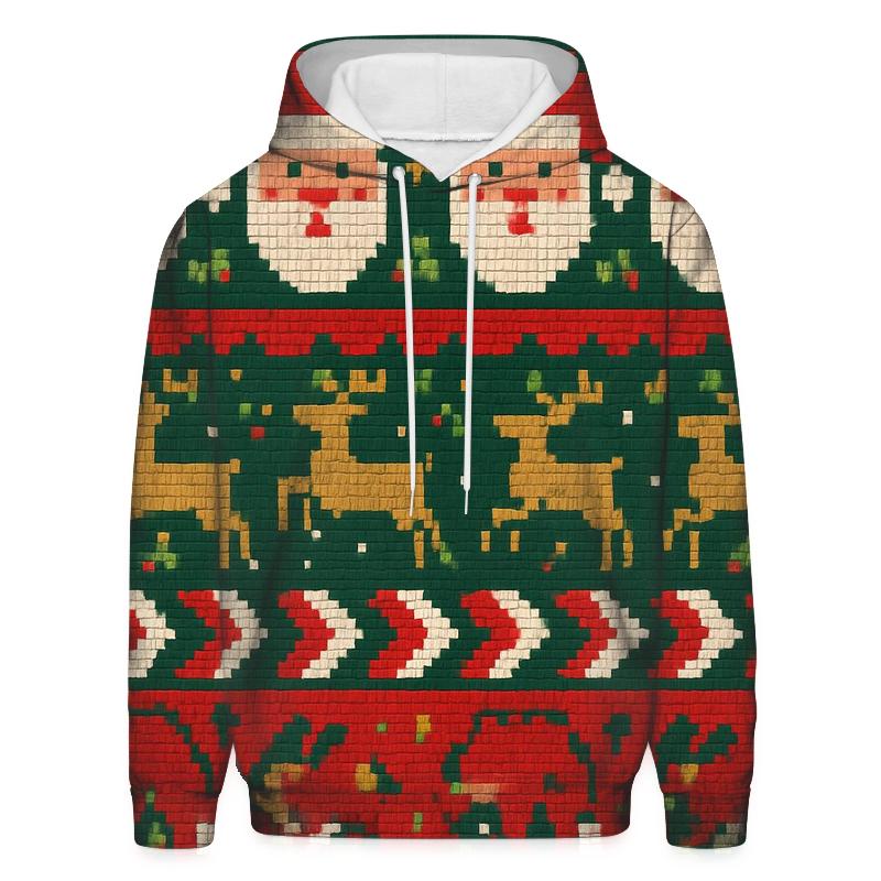 Tacky Tinsel Pixel Panorama Design pullover hoodies