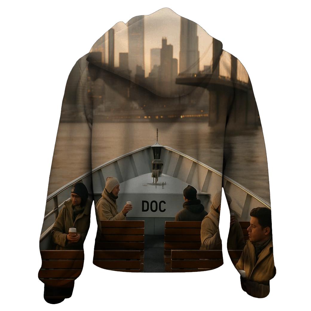 Dawn Ferry Over The East River printed hoodies