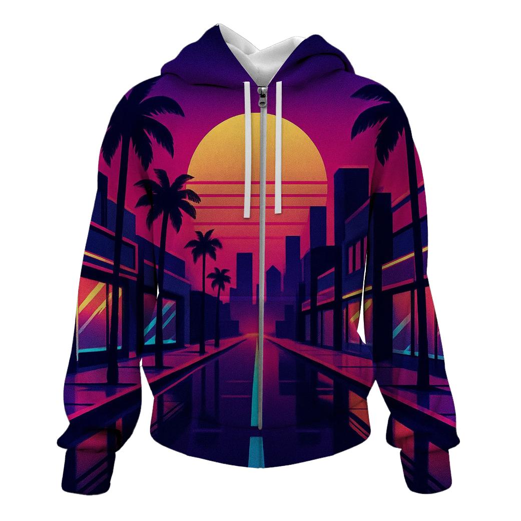 Midnight Neon Boulevard premium hoodies
