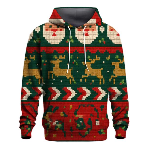 Tacky Tinsel Pixel Panorama Design lightweight hoodies