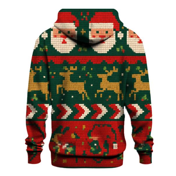 Tacky Tinsel Pixel Panorama Design lightweight hoodies