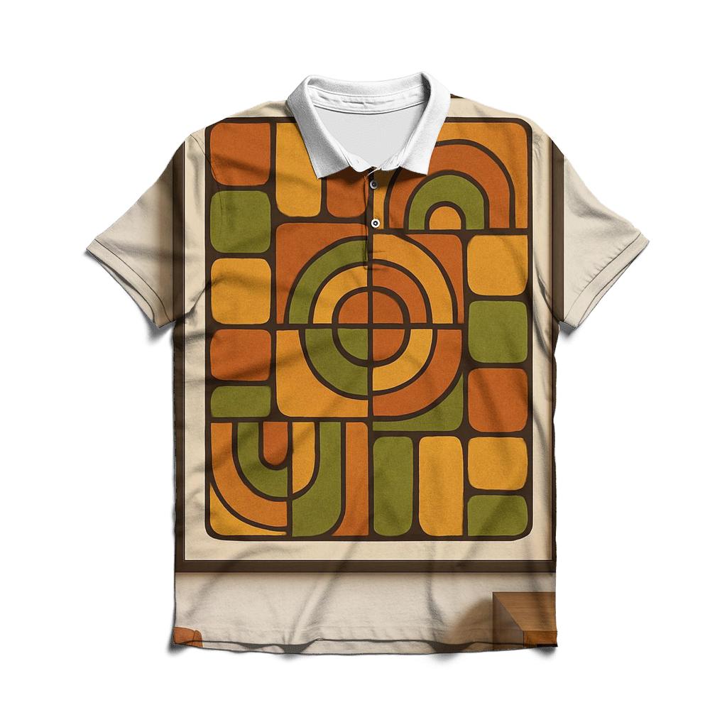 Sunset Groove Mosaic personalized polo shirts