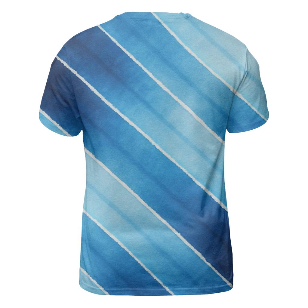 Indigo Arashi Diagonals artistic all-over print tops