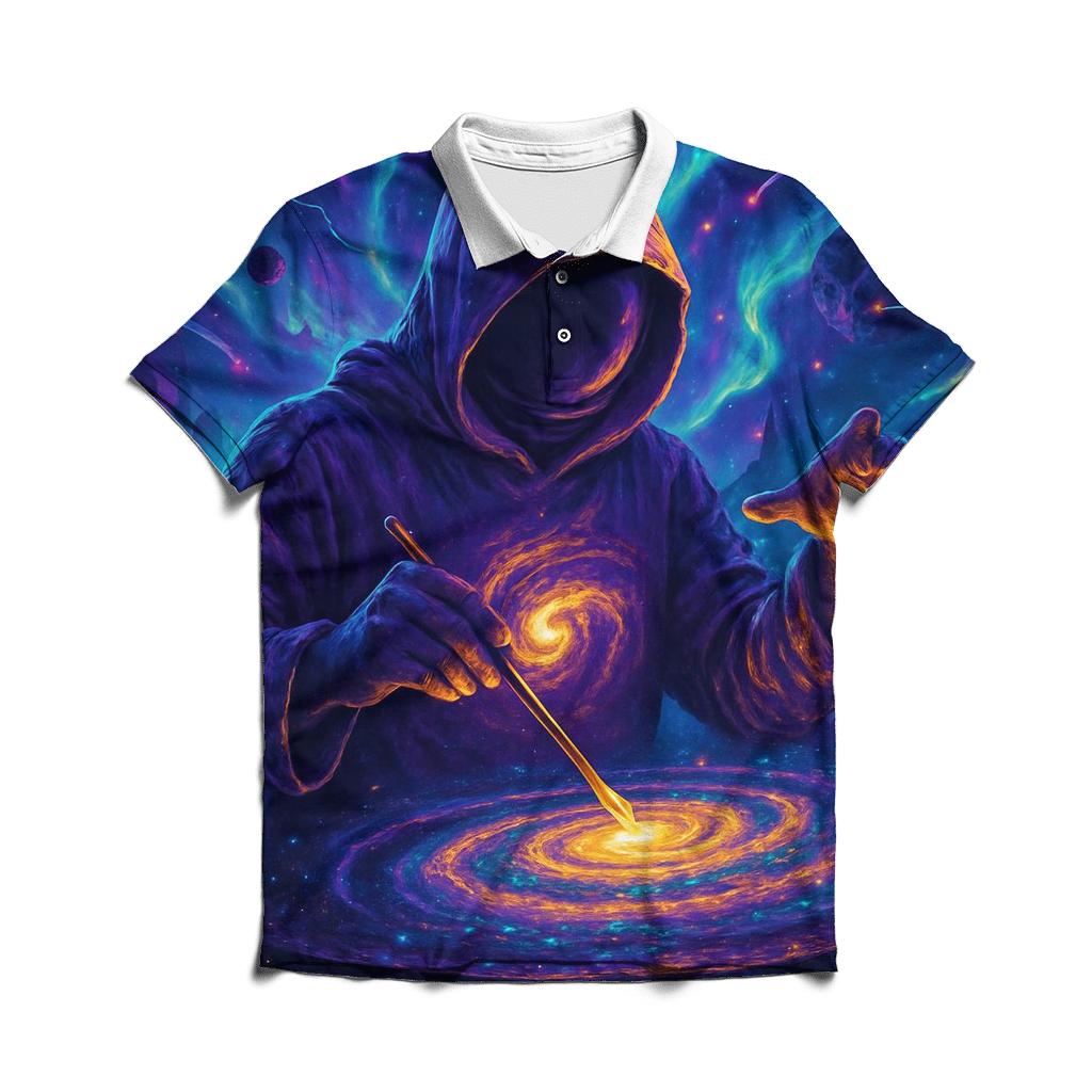 Orbiting Dreamforge custom polo shirts