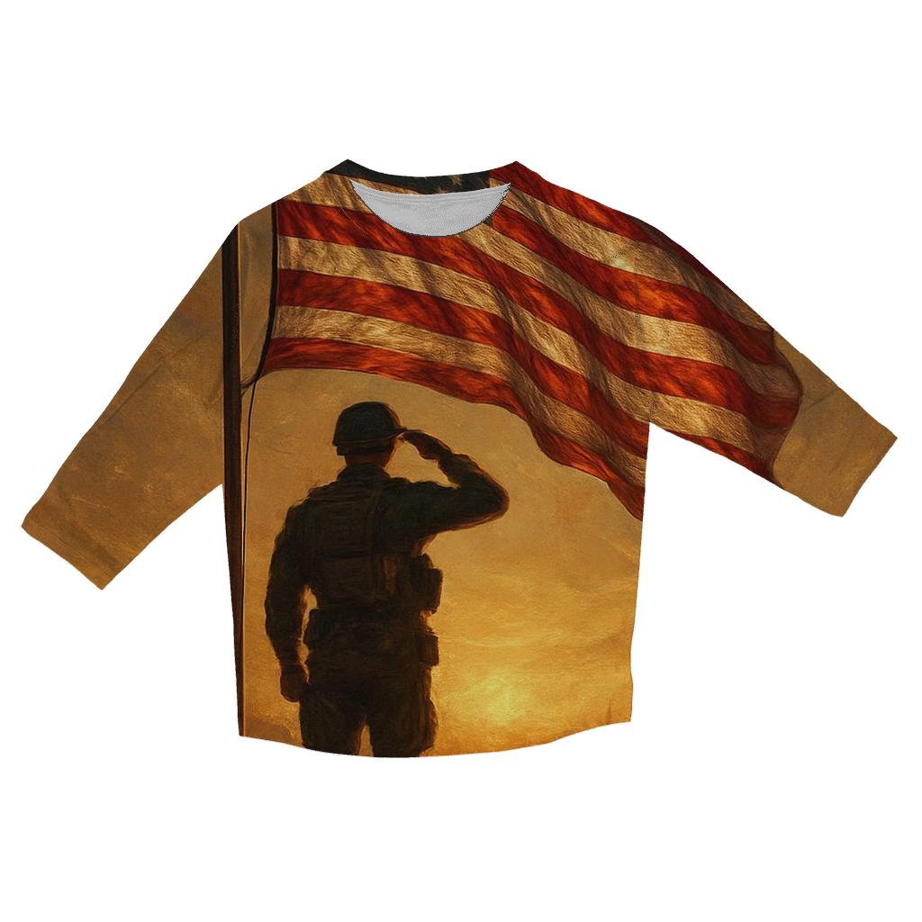 Dawn Sentinel Flag custom 3/4 sleeve shirts