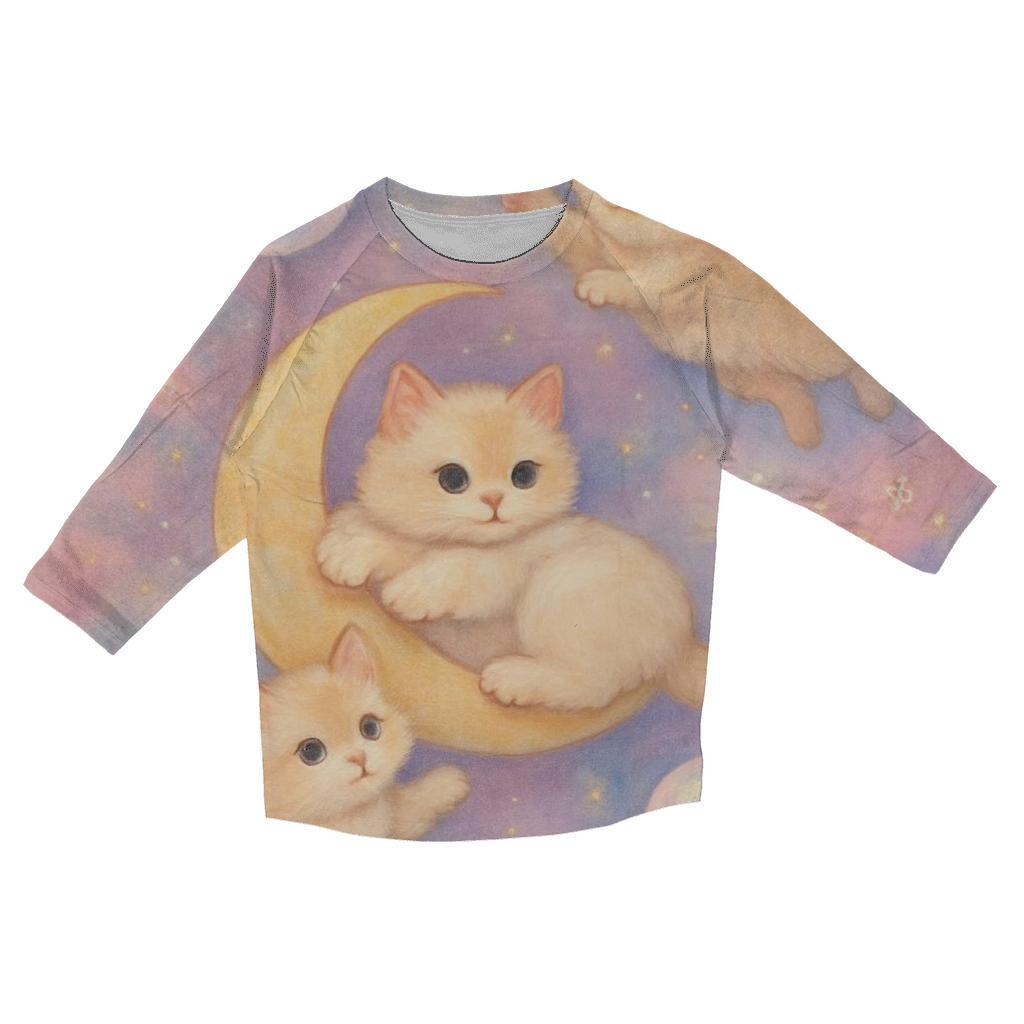 Cosmic Dreamer Kittens personalized 3/4 sleeve tees