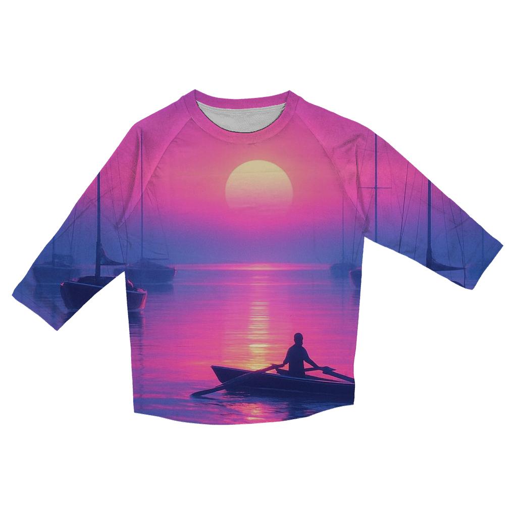 Twilight Harbor Reflection cotton quarter sleeve shirts