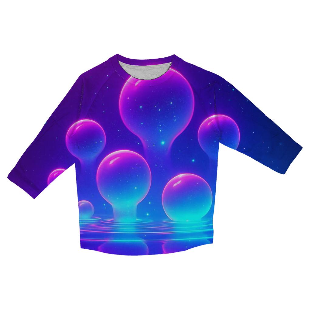 Neon Tidal Orbs stylish quarter sleeve tops