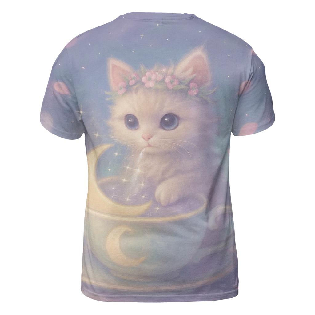 Lunar Tea Party Kitten artistic all-over print tops