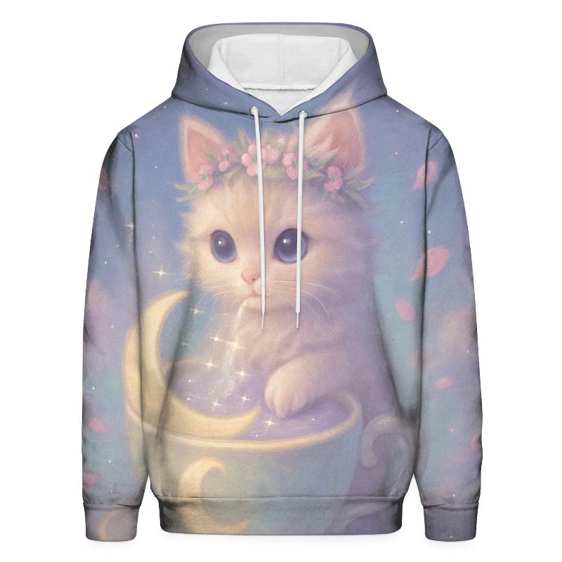 Lunar Tea Party Kitten graphic hoodies