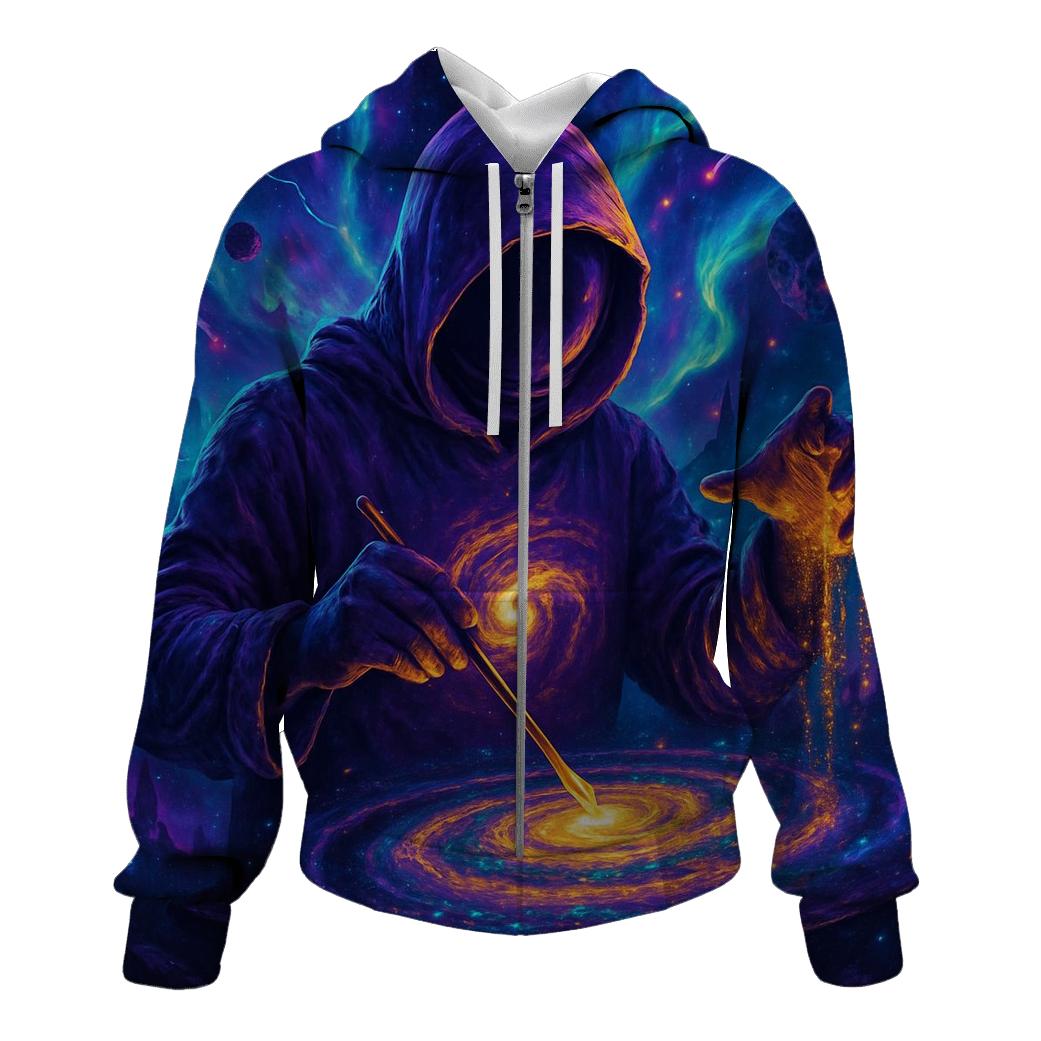 Orbiting Dreamforge graphic hoodies