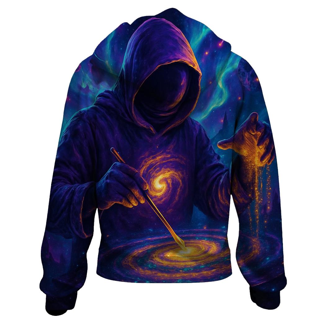 Orbiting Dreamforge graphic hoodies