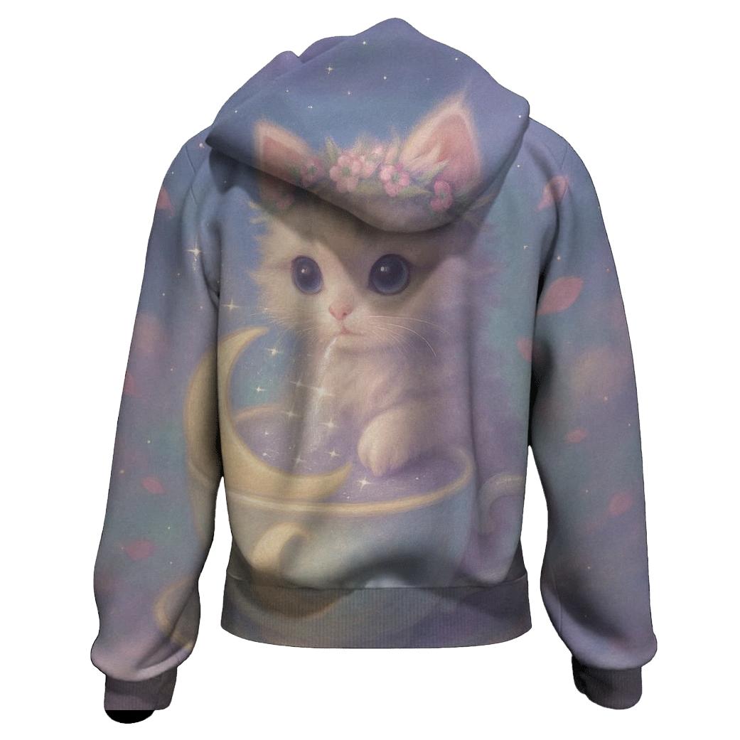 Lunar Tea Party Kitten printed hoodies