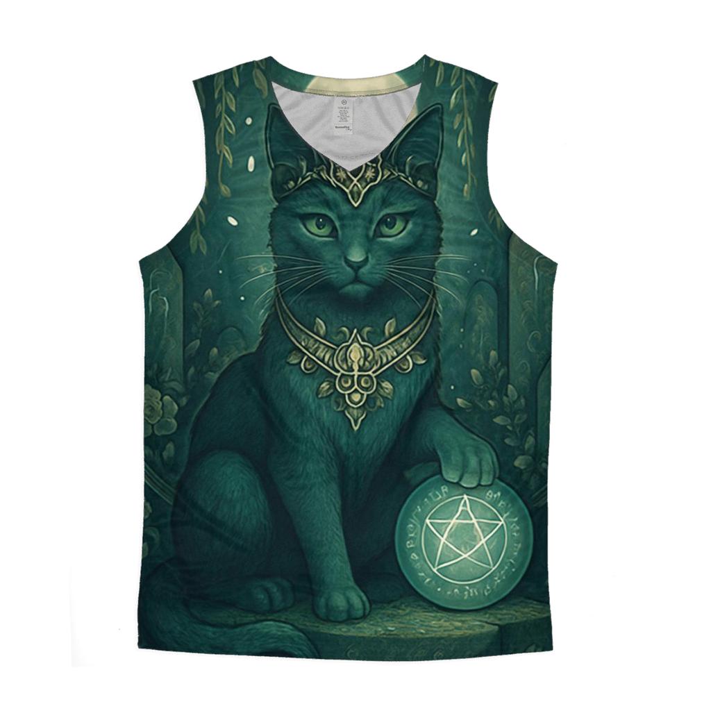 Mystic Garden Guardian Cat stylish racerback tanks