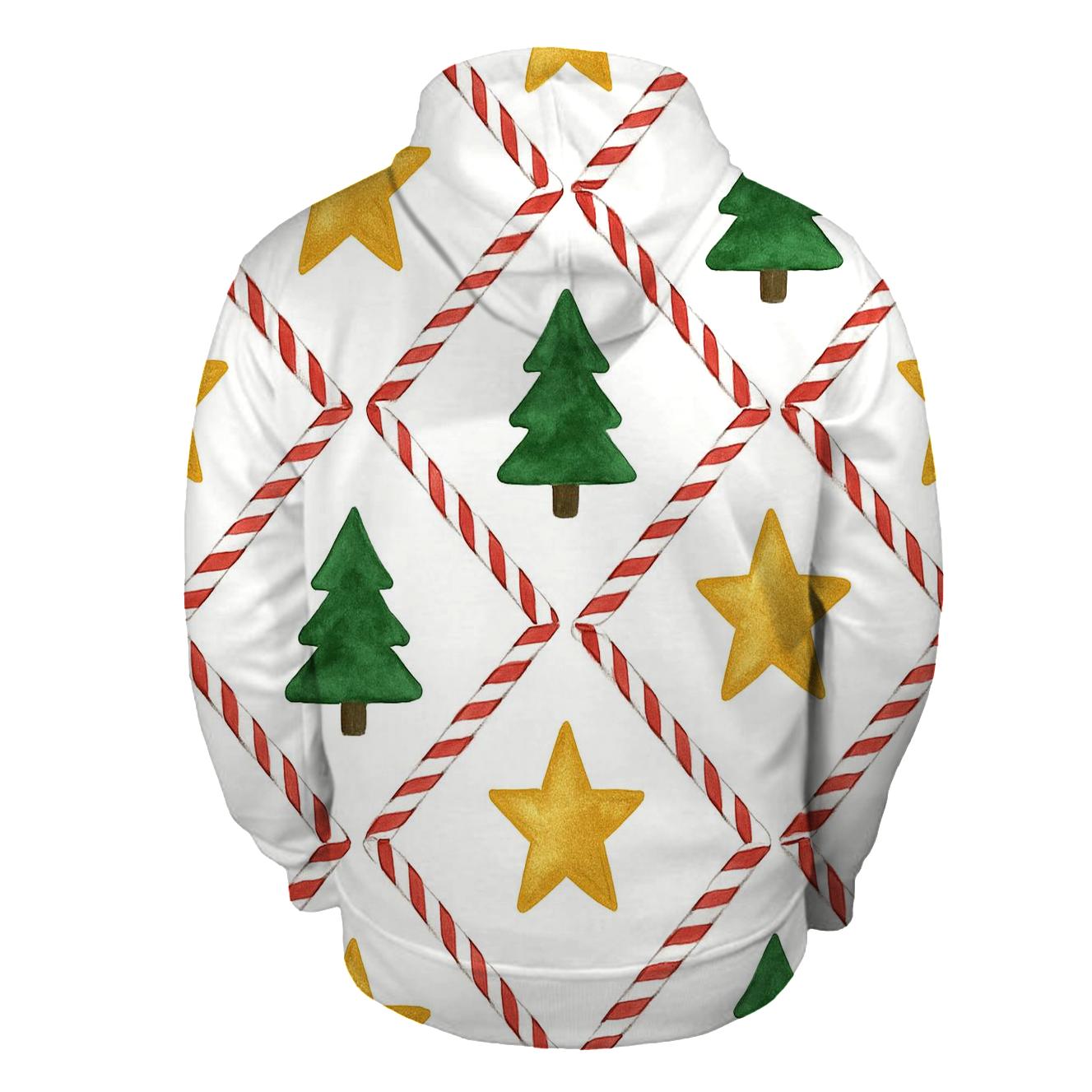 Golden Star Lattice On Snow White Background hoodies fashion