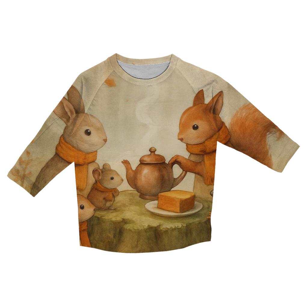 Woodland Tea For Thanks fashion 3/4 sleeve shirts