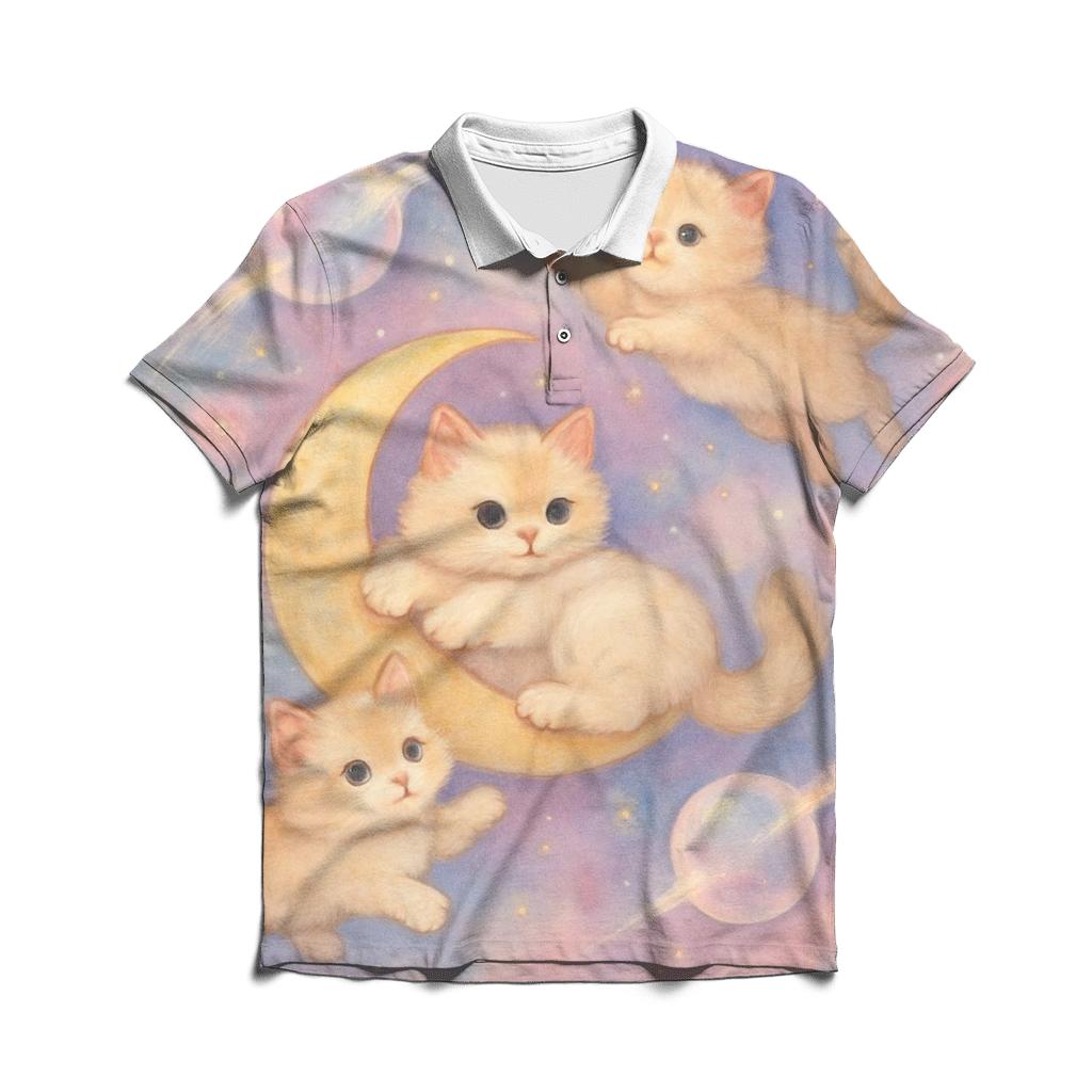 Cosmic Dreamer Kittens custom polo shirts