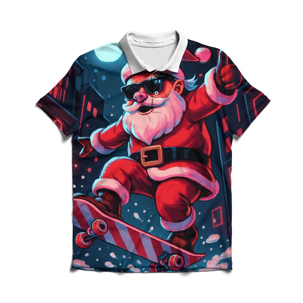 Neon Claus Skate Jam branded logo polo shirts