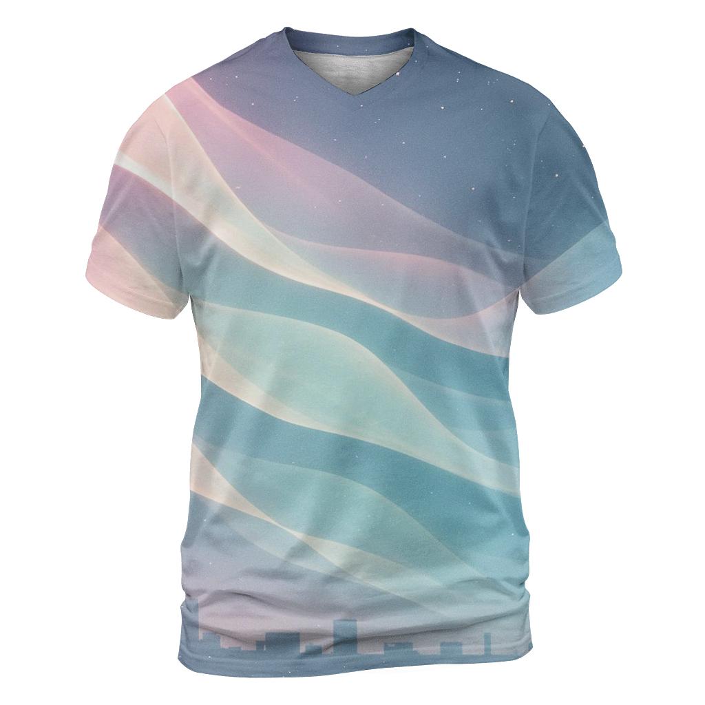 Aurora Ribbon Gradient unique graphic print tees