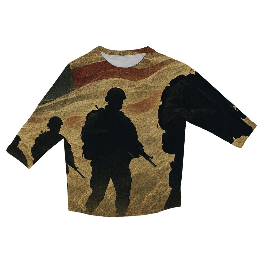 Ranger Silhouette Banner fashion 3/4 sleeve shirts