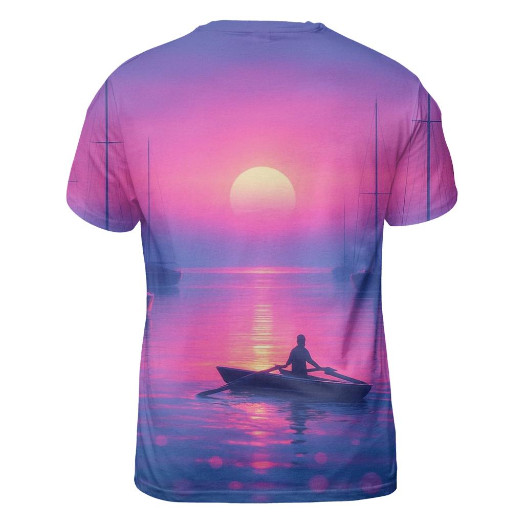 Twilight Harbor Reflection statement graphic shirts