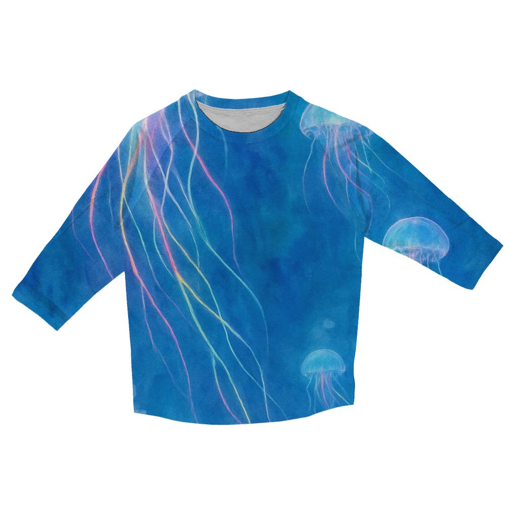 Electric Jellyfish Dreamscape printed three quarter sleeve shirts