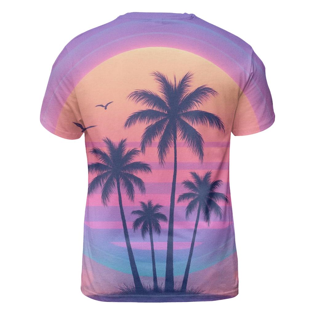 Neon Palm Reverie creative print fashion shirts