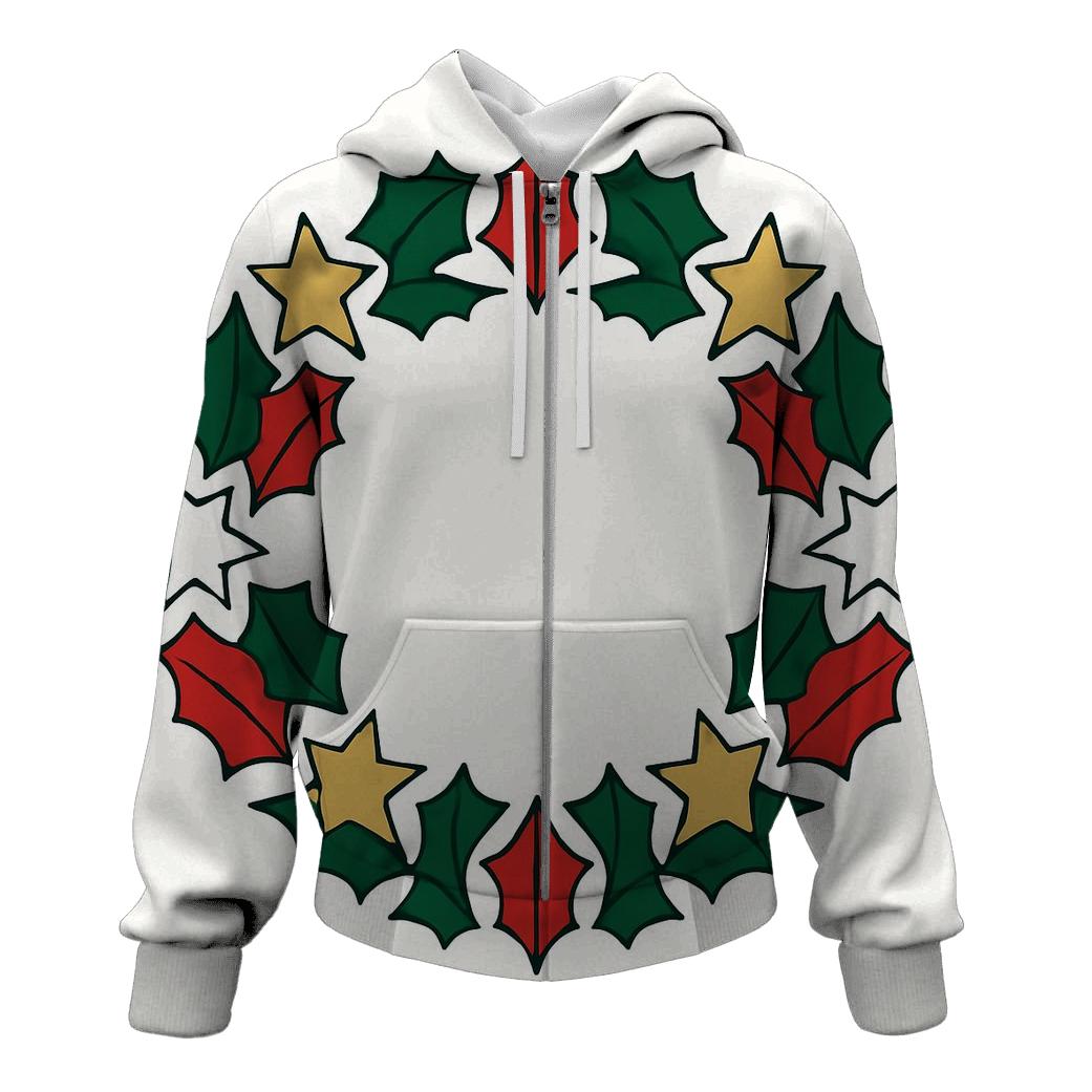Holly Star Wreath printed hoodies