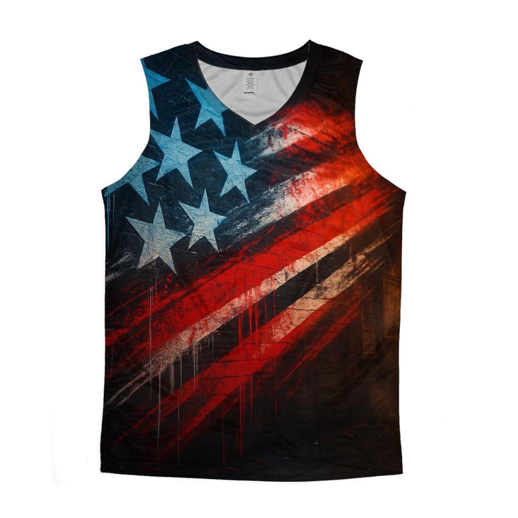 Patriotic Street Cascade sports performance tank tops