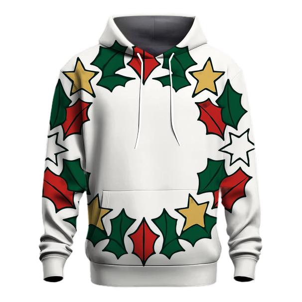 Holly Star Wreath printed hoodies