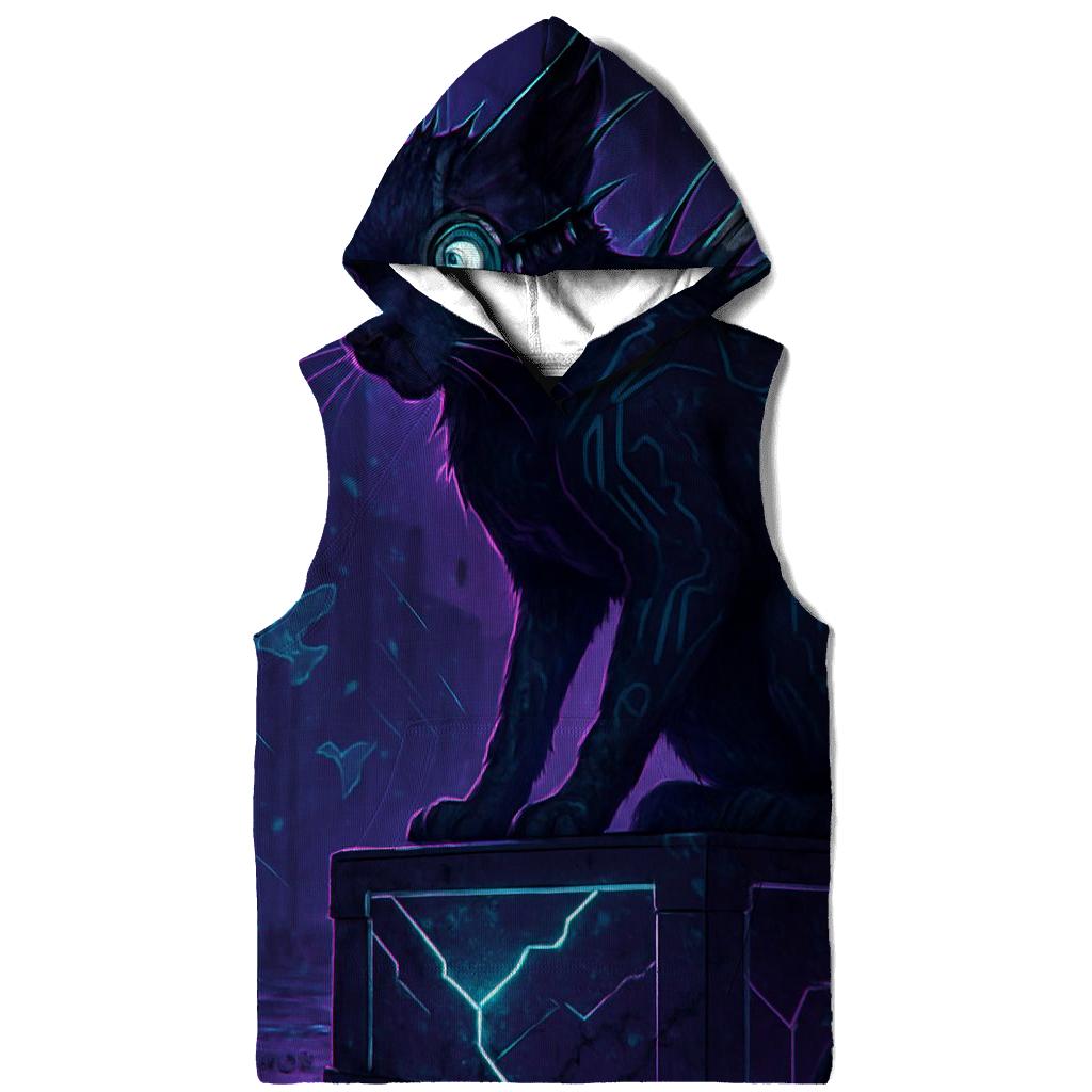 Cyberpunk Alley Rogue Cat premium hoodies