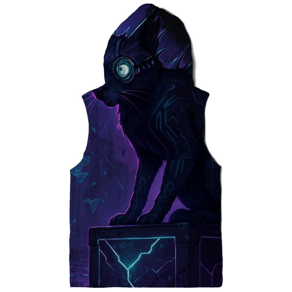 Cyberpunk Alley Rogue Cat premium hoodies
