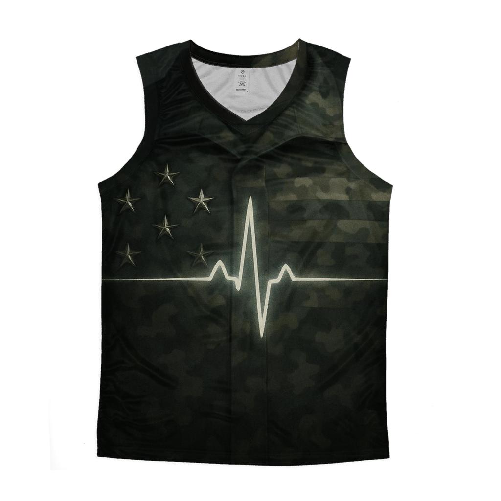 Camouflage Liberty Pulse graphic print tank tops