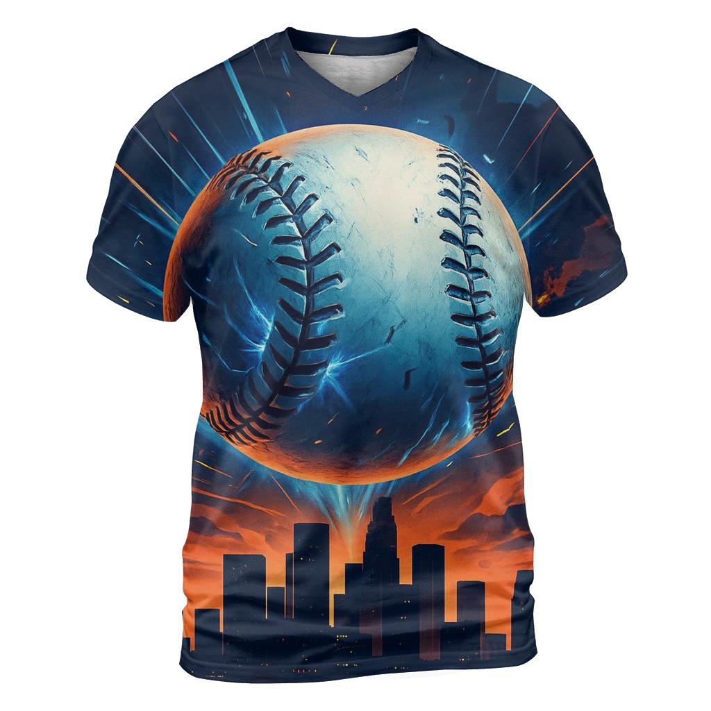 Skyline Fastball Burst statement graphic shirts